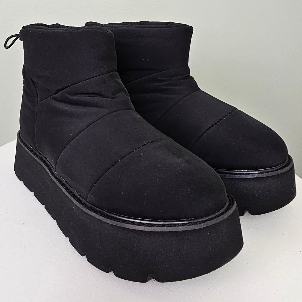 Portland Boot Company Women's Metallic Puffer Cozy Booties in Black - Picture 6 of 14